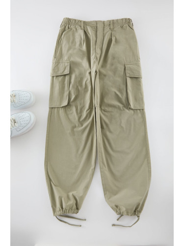 Trendyol Light Khaki Unisex Cargo Parachute Pants