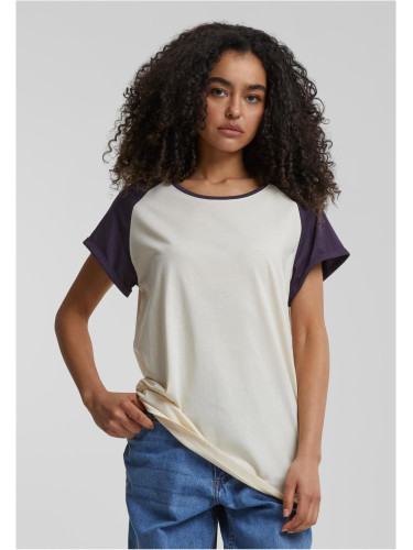 Women's T-shirt Contrast Raglan cream/purple