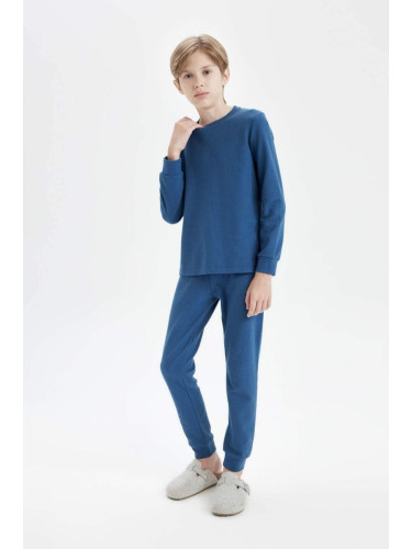 DEFACTO DFC - Boy's Long Sleeve Waffle Pajama Set