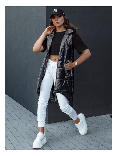 Дамски черен капитониран елек MERIS