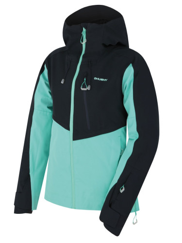 Women's ski jacket HUSKY Mistral L black blue/turquoise