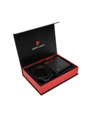 Комплект портфейл и колан Pierre Cardin ZG-EX-17 Черен