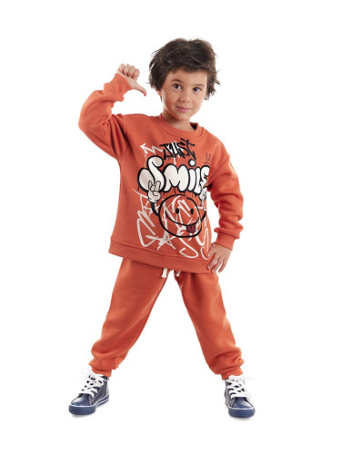 Denokids Just Smile Boys Brick Tracksuit