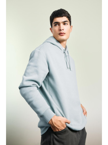 DEFACTO Relax Fit Hooded Printed Thick Sweatshirt