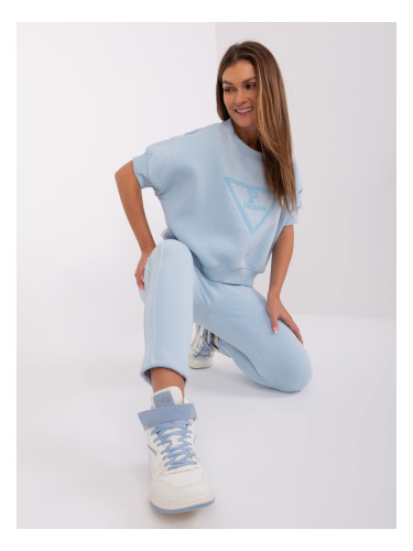 Light blue tracksuit with a short-sleeved sweatshirt