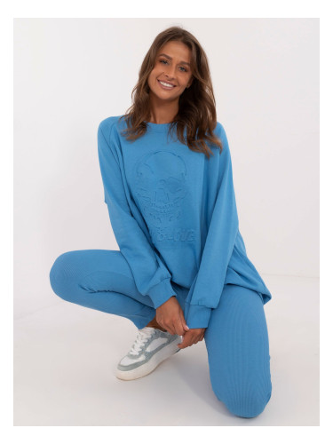 Blue two-piece tracksuit with inscription