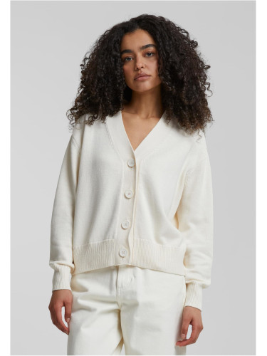 Women's ribbed cardigan with buttons cream