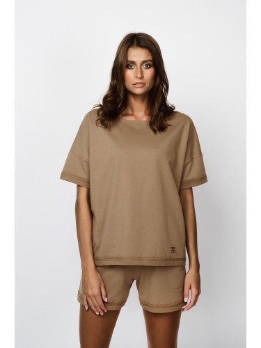 Alta women's blouse with short sleeves - camel