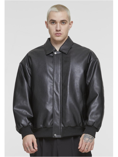 Men's synthetic leather jacket black