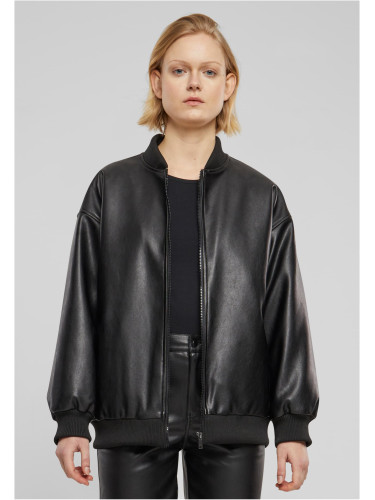 Women's jacket made of artificial leather black