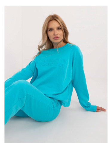 Turquoise tracksuit with straight trousers