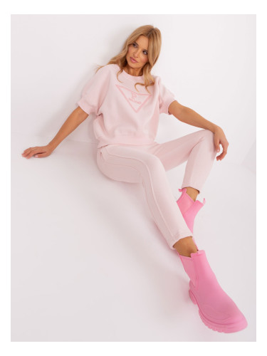 Light pink two-piece tracksuit with trousers