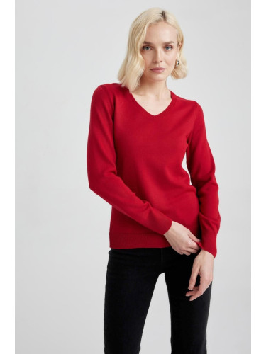 DEFACTO Regular Fit V-Neck Basic Sweater