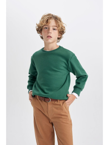 DEFACTO Boy's Crew Neck Thessaloniki Fabric Sweatshirt