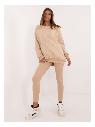 Beige tracksuit with leggings