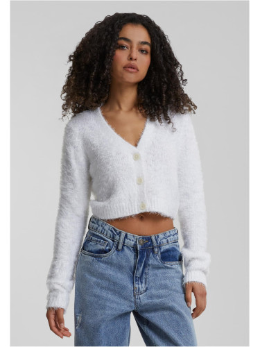 Women's cropped sweater Feather white