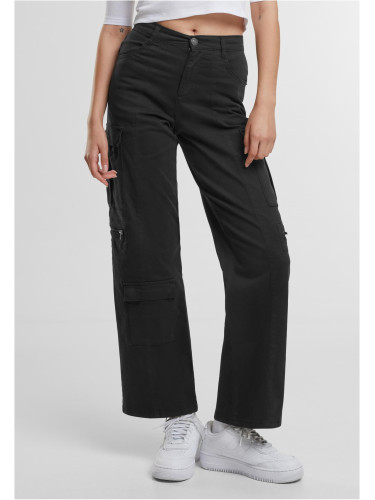 Women's Loose Utility Stretch Twill black cargo pants