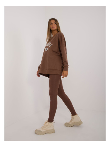 Dark brown tracksuit with patches