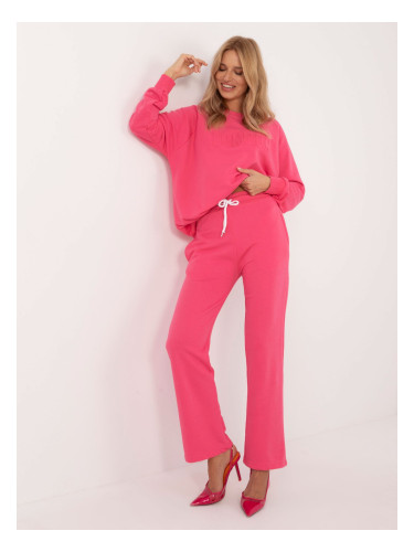 Dark pink tracksuit with oversize sweatshirt