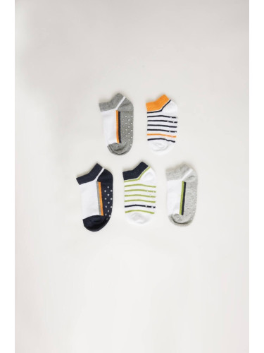 DEFACTO Baby Boy Non-Slip Sole 5-Pack Cotton Booties Socks