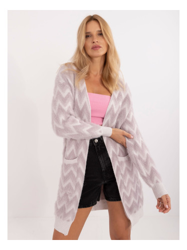 Light purple loose cardigan with pockets