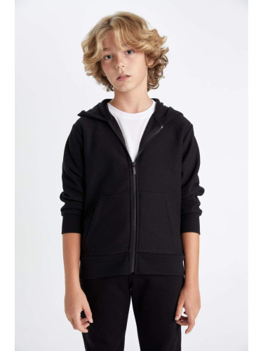 DEFACTO DFC - Boys Hooded Zippered School Cardigan