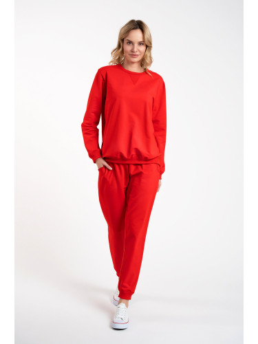 Panama Women's Long Sleeve Set, Long Pants - Red