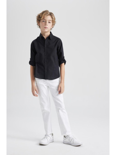 DEFACTO Boy 23 April Children's Day Straight Leg White Gabardine Trousers