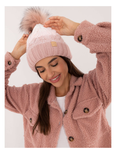 Light pink winter hat with fleece insulation RUE PARIS