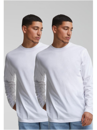 Men's long-sleeved T-shirt Basic 2-Pack white+white