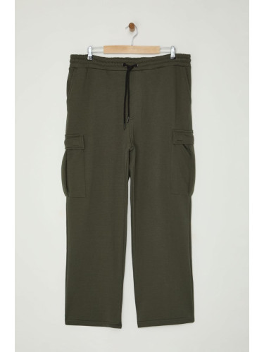 Trendyol Khaki Plus Size Wide Leg/Wide Cut Cargo Pocket Sweatpants