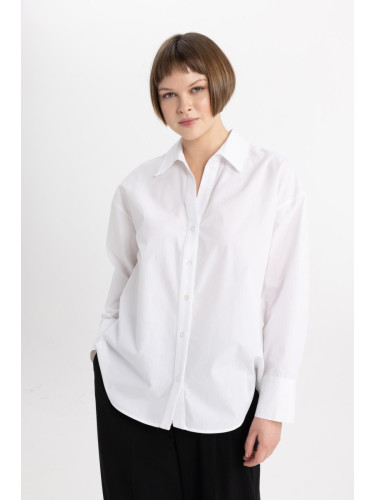 DEFACTO Oversize Fit Poplin Long Sleeve Shirt