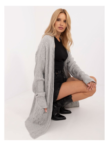 Grey women's cardigan with pockets