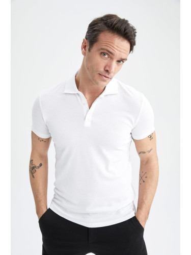 DEFACTO Slim Fit Polo Neck Basic Short Sleeve Cotton T-Shirt