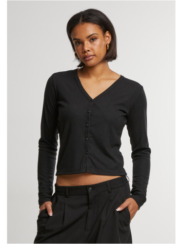 Women's ribbed cardigan black