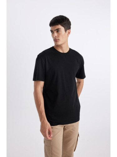 DEFACTO New Regular Fit Crew Neck Short Sleeve 100% Cotton Basic T-Shirt