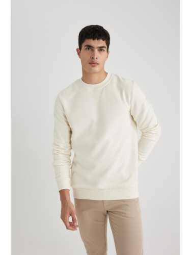 DEFACTO Regular Fit Crew Neck Basic Cotton Sweatshirt