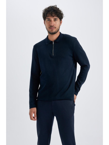 DEFACTO Slim Fit Zippered Polo Neck Sweater