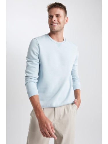 DEFACTO Regular Fit Crew Neck Basic Cotton Sweatshirt