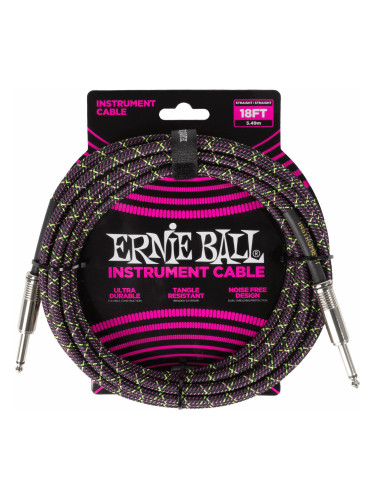 Ernie Ball Braided Instrument Cable Straight/Straight 5,5 m Директен - Директен Инструментален кабел