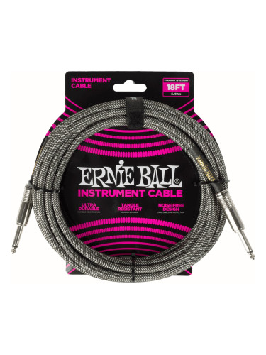 Ernie Ball Braided Instrument Cable Straight/Straight 5,5 m Директен - Директен Инструментален кабел