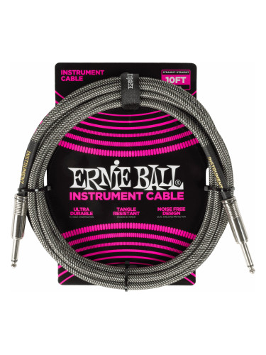 Ernie Ball Braided Instrument Cable Straight/Straight 3 m Директен - Директен Инструментален кабел