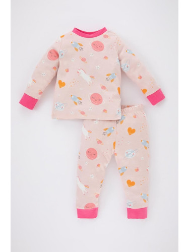 DEFACTO Baby Girl Patterned Long Sleeve Pajamas Set