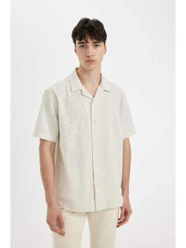 DEFACTO Regular Fit Open Collar Short Sleeve Shirt