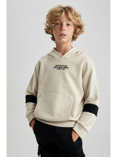 DEFACTO Boy's Oversize Fit Hooded Sweatshirt