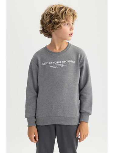 DEFACTO Boys' Crew Neck Thick Sweatshirt