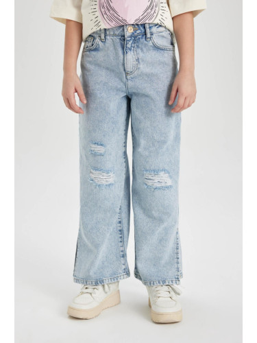 DEFACTO Girls Wide Leg Ripped Detail Wide Leg Jeans