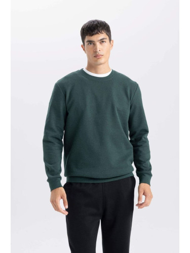 DEFACTO DFC - Regular Fit Crew Neck Jacquard Sweatshirt