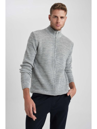 DEFACTO Standard Fit Half Turtleneck Knitwear Cardigan