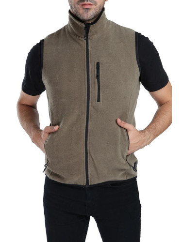 79233 Dewberry Ghsy Multi-Pocket Fleece Mens Vest-Khaki